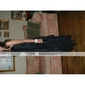 Chiffon Taffeta A-line Strapless Tea-length Evening Dress