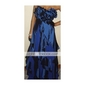 Chiffon Taffeta A-line Strapless Tea-length Evening Dress