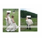 A-Line Satin Tulle Wedding Dress with Draped and Bow