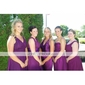 A-line V-neck Sleeveless Knee-length Chiffon Bridesmaid/Wedding Party Dress 