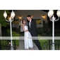A-line Strapless Tea-length Organza Wedding Dress