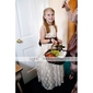 A-line Scoop Floor-length Satin And Lace Flower Girl Dress
