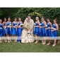 Sheath/ Column Scoop Floor-length Satin Bridesmaid/ Wedding Party Dress