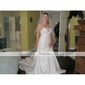 A-line Sweetheart Court Train Taffeta Satin Side-draped Wedding Dress