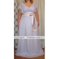 Sheath/Column V-neck Short Sleeve Floor-length Chiffon Evening Dress 