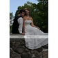Empire Sheath/Column Strapless Chiffon And Lace Wedding Dress