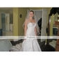 A-line Sweetheart Court Train Taffeta Satin Side-draped Wedding Dress
