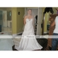 A-line Sweetheart Court Train Taffeta Satin Side-draped Wedding Dress