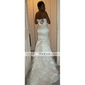 Trumpet/ Mermaid Sweetheart Sweep/ Brush Train Satin Organza Wedding Dress