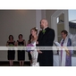A-line Off-the-shoulder Tea-length Taffeta Bridesmaid/ Wedding Party Dress