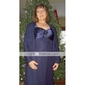 A-line Straps Tea-length Chiffon Stretch Satin Mother of the Bride Dress With A Wrap