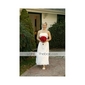 A-line Strapless Tea-length Organza Wedding Dress