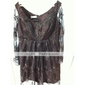 Lace Satin Sheath/ Column Scoop Short/ Mini Cocktail Dress