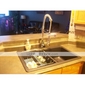 Single Handle Solid Brass Spring Kitchen Faucet with Two Spouts (Chrome Finish)