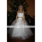 Ball Gown Spaghetti Straps Floor-length Satin Tulle Flower Girl Dress