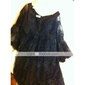Lace Satin Sheath/ Column Scoop Short/ Mini Cocktail Dress