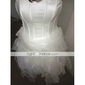 A-line / Ball Gown Strapless Asymmetrical Satin Organza Wedding Dress