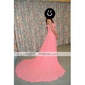 Sheath/Column Sweep/Brush Train Chiffon Evening Dress inspired by Fergie at Golden Globe 
