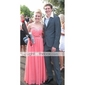 A-line Sweetheart Sweep/Brush Train Chiffon Evening Dress inspired by Selena Gomez at Emmy Awards
