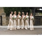 Sheath/ Column Scoop Floor-length Satin Bridesmaid/ Wedding Party Dress