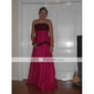 A-line Strapless Sleeveless Floor-length Taffeta Prom Dress