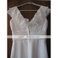Sheath/ Column V-neck Floor-length Chiffon Elastic Satin Wedding Dress