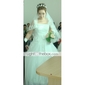 A-line Off-the-shoulder Floor-length Sleeveless Tulle Luxury Wedding Dress 