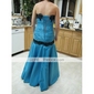 A-line Strapless Sleeveless Floor-length Taffeta Prom Dress