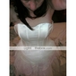 A-line / Ball Gown Strapless Asymmetrical Satin Organza Wedding Dress