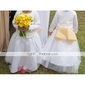 Ball Gown Scoop Satin Tulle Flower Girl Dress