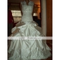 Ball Gown Sweetheart Chapel Train Satin Lace Wedding Dress With Wrap 
