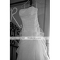 A-line Sweetheart Court Train Organza Wedding Dress