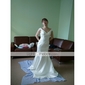 Trumpet/ Mermaid Off-the-shoulder Floor-length Satin Wedding Dress