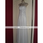 Sheath/Column Floor-length Chiffon Wedding Dress With Beaded Appliques 