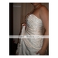 A-line Sweetheart Court Train Satin Wedding Dress with Slip Front