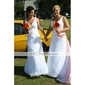 Chiffon Sheath/ Column with Watteau Train and Beading Wedding Dresses