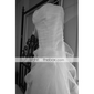 A-line Sweetheart Court Train Organza Wedding Dress