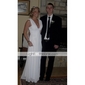 Chiffon Sheath/ Column V-neck Floor-length Evening Dress