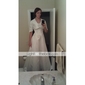 A-line Strapless Floor-length Satin Wedding Dress