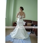 Trumpet/ Mermaid Off-the-shoulder Floor-length Satin Wedding Dress
