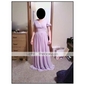 Sheath/ Column V-neck Short Sleeve Floor-length Chiffon Matte Satin Mother of the Bride Dress