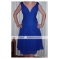 A-line V-neck Knee-length Chiffon Bridesmaid/Wedding Party Dress 