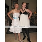 A-line Strapless Knee-length Taffeta Pick-up Bridesmaid/Homecoming Dress 