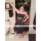 A-line Strapless Knee-length Satin Bridesmaid/Wedding Party Dress 