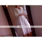 A-line Straps Knee-length Chiffon Bridesmaid/ Wedding Party Dress