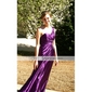 Charmeuse Sheath/ Column One Shoulder Sweep Train Evening Dress inspired by Jane Krakowski at Golden Globe