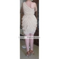 Sheath/Column One Shoulder Knee-length Chiffon Over Mading Bridesmaid/Wedding Party Dress 