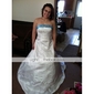 A-line Strapless Satin Chapel Train Wedding Dress