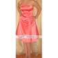 A-line Princess Strapless Knee-length Satin Bridesmaid/ Wedding Party Dress