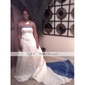 A-line Strapless Satin Chapel Train Wedding Dress